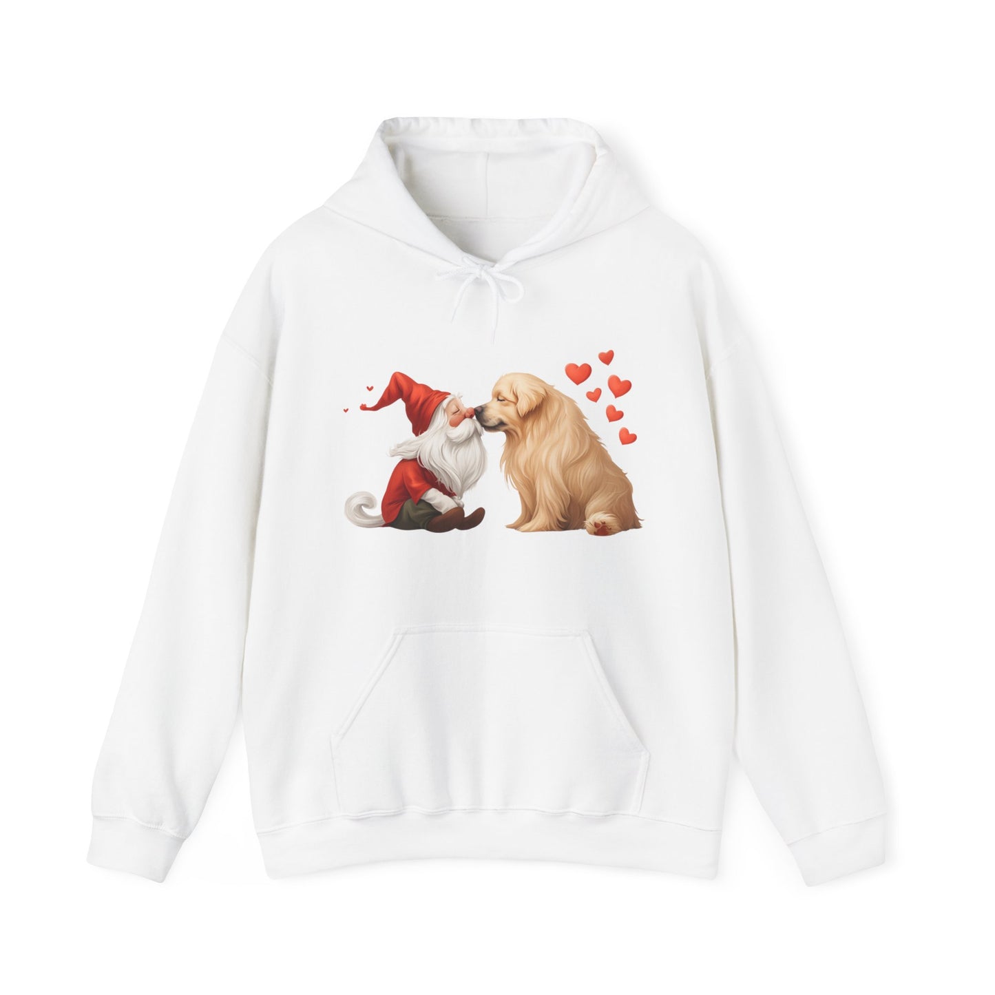 Gnome and Golden Retriever Nose-to-Nose Hoodie - Cozy Companionship!