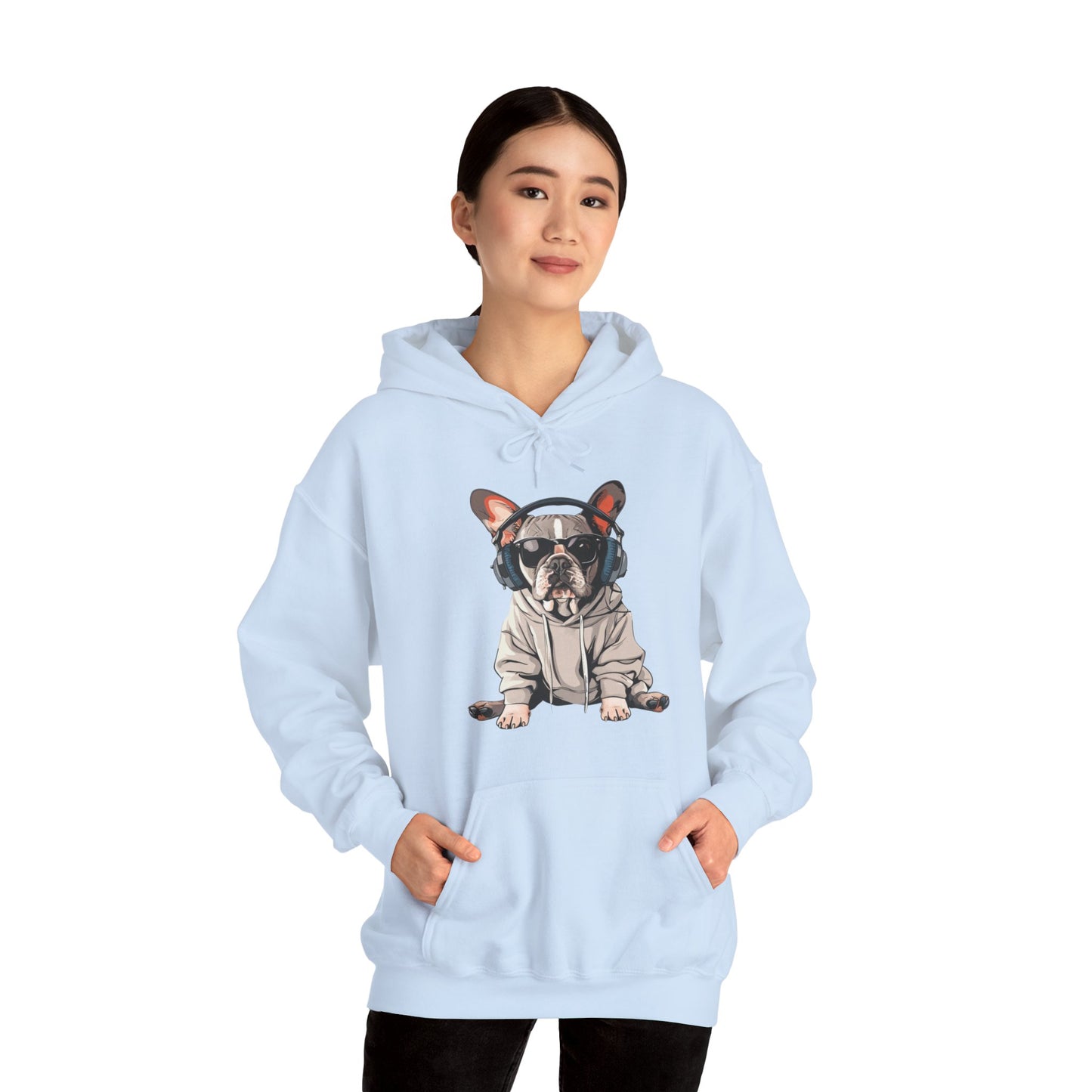 French Bulldogs know how to rock the hoodie game! Unisex Heavy Blend™ Hooded Sweatshirt