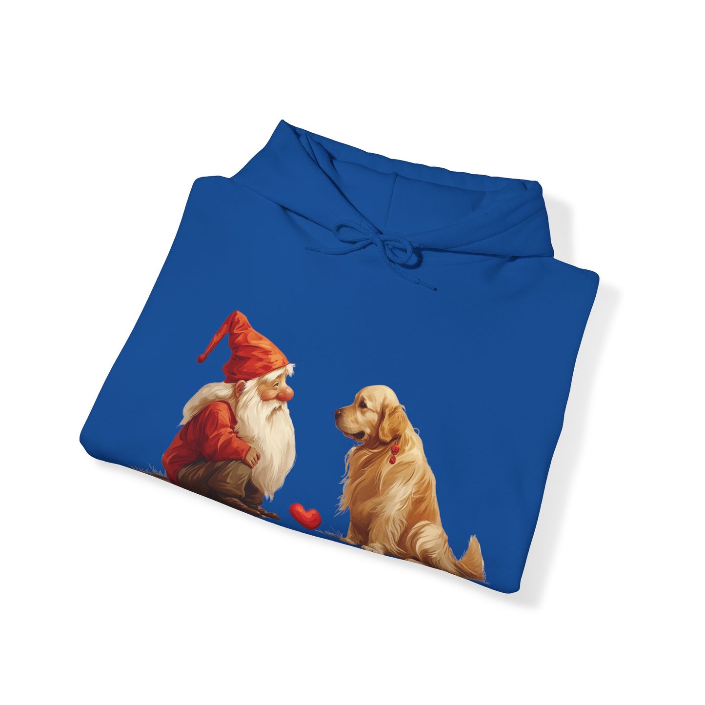 Enchanted Love: Mythical Gnome and Golden Retriever Heartwarming Hoodie