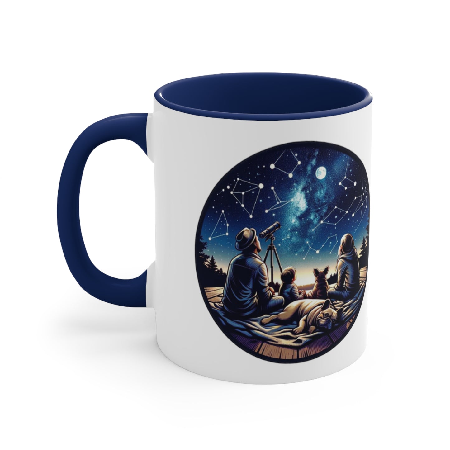 Stargazing Serenity French Bulldog Accent Coffee Mug, 11oz