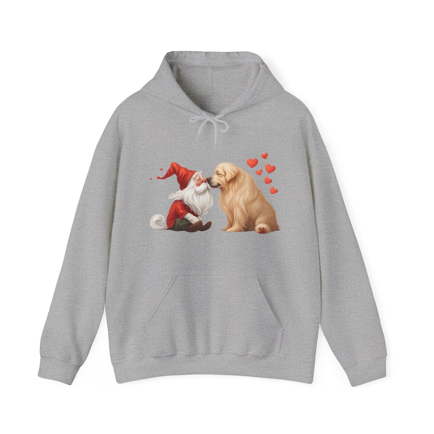 Gnome and Golden Retriever Nose-to-Nose Hoodie - Cozy Companionship!