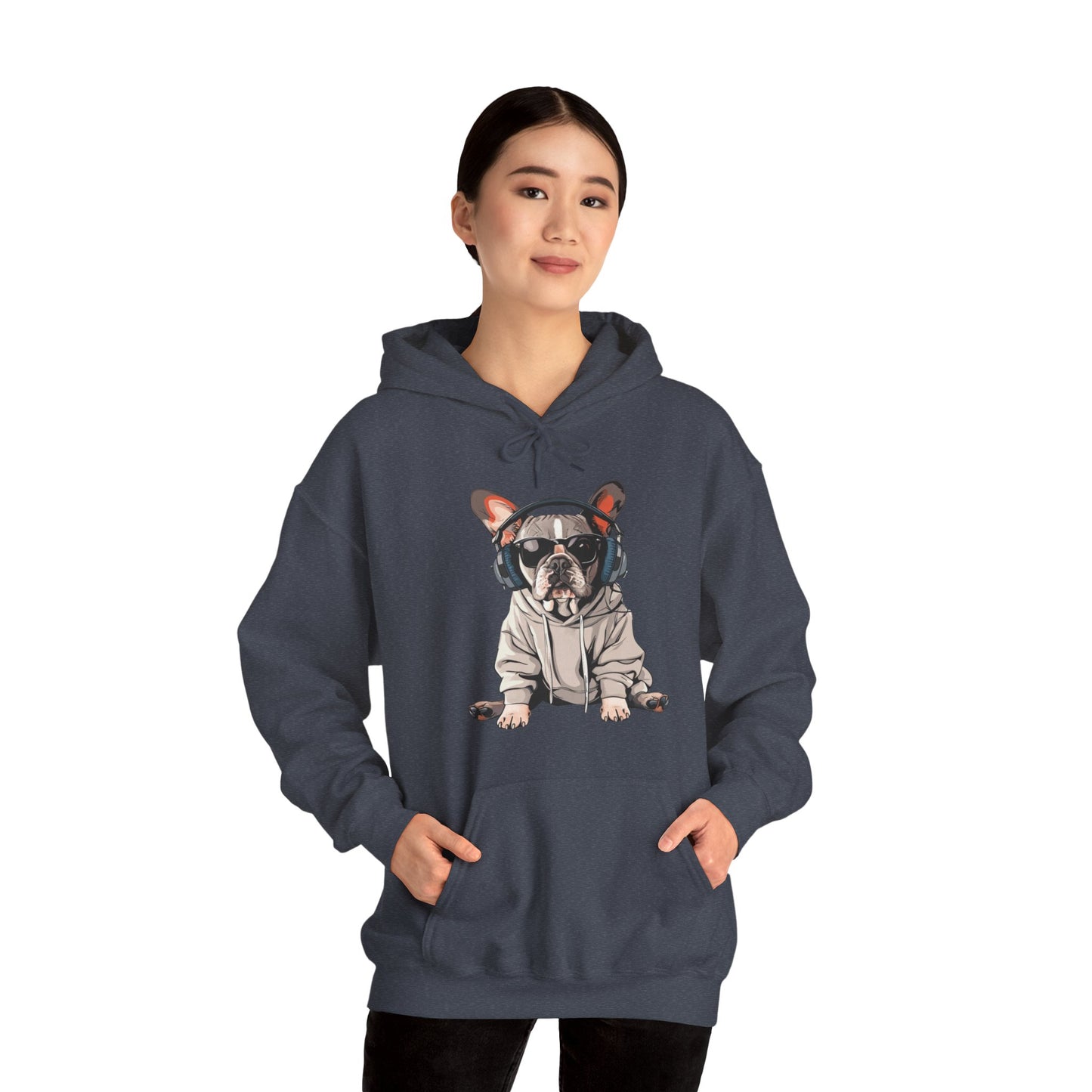 French Bulldogs know how to rock the hoodie game! Unisex Heavy Blend™ Hooded Sweatshirt