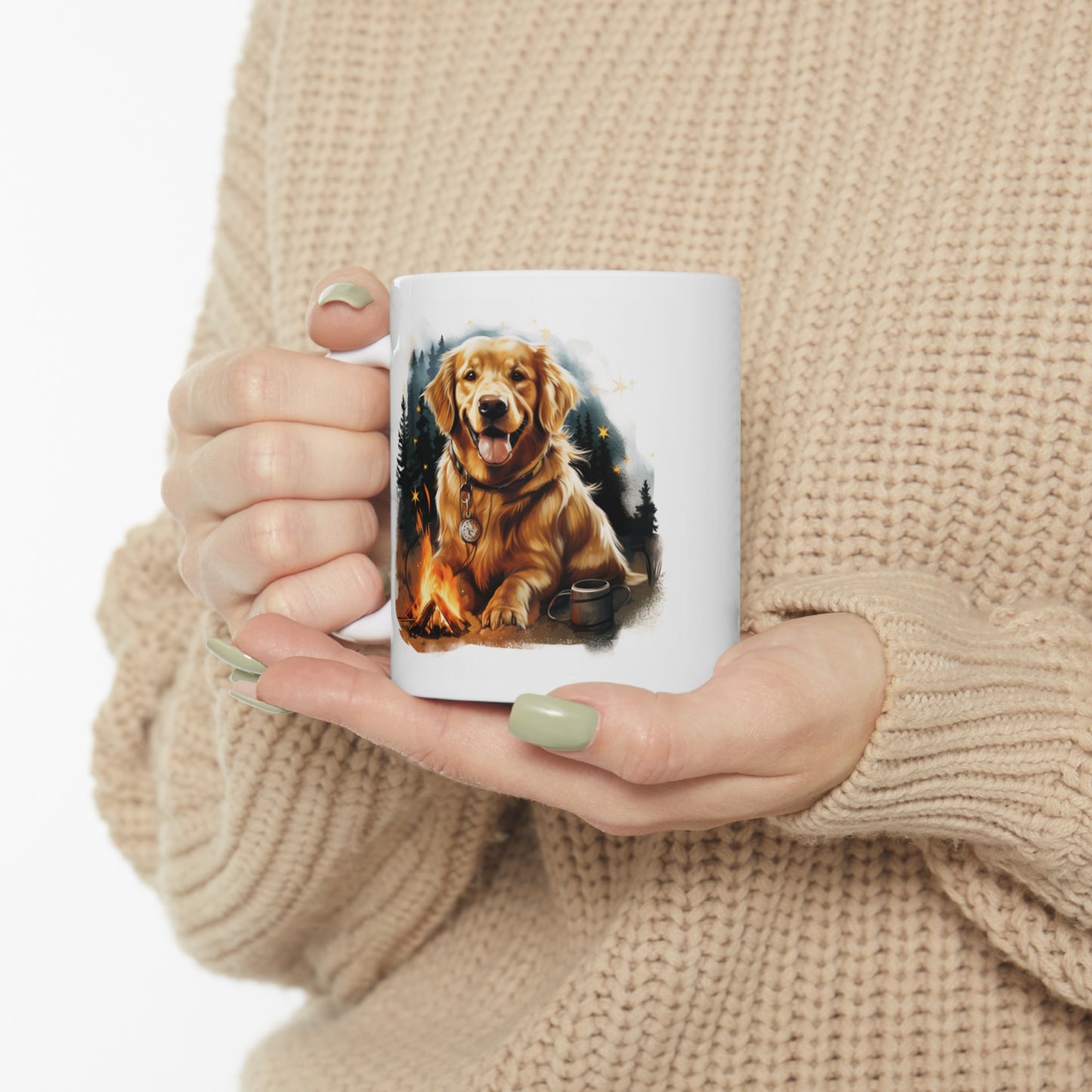 "Campfire Companion" Golden Retriever Coffee Mug