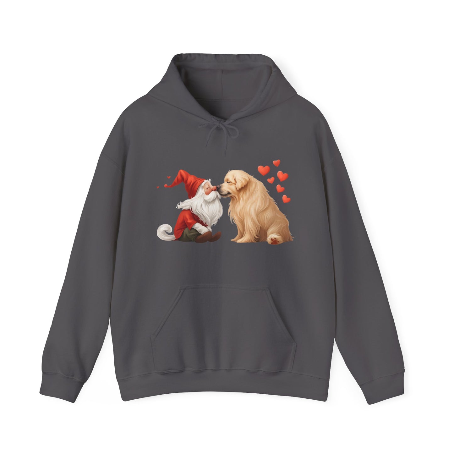 Gnome and Golden Retriever Nose-to-Nose Hoodie - Cozy Companionship!