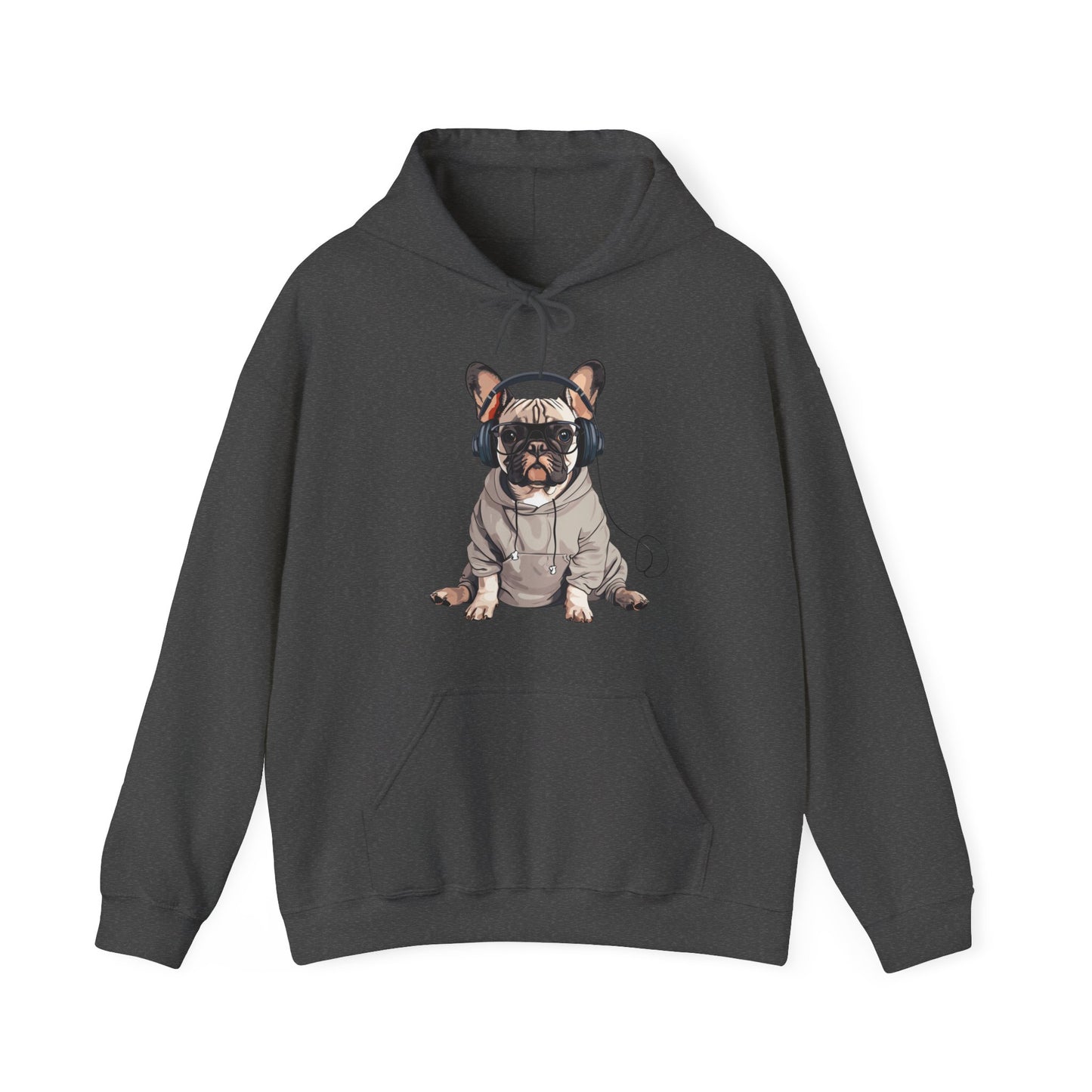 French Bulldogs know how to rock the hoodie game! Unisex Heavy Blend™ Hooded Sweatshirt