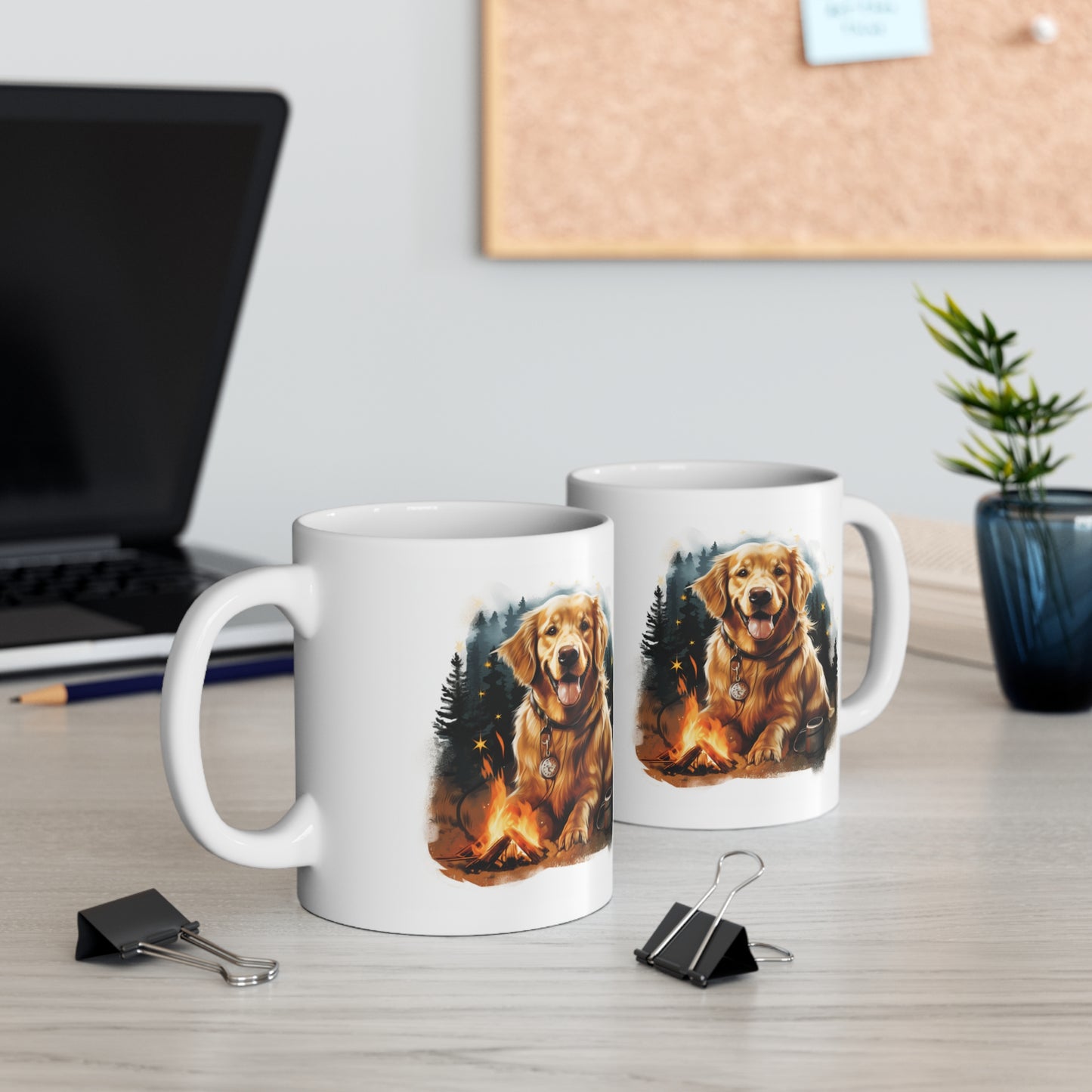 "Campfire Companion" Golden Retriever Coffee Mug