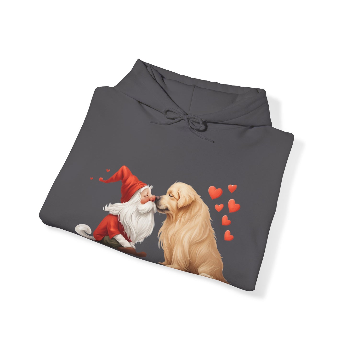 Gnome and Golden Retriever Nose-to-Nose Hoodie - Cozy Companionship!