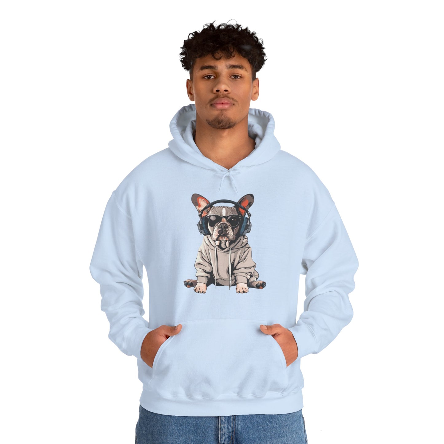 French Bulldogs know how to rock the hoodie game! Unisex Heavy Blend™ Hooded Sweatshirt