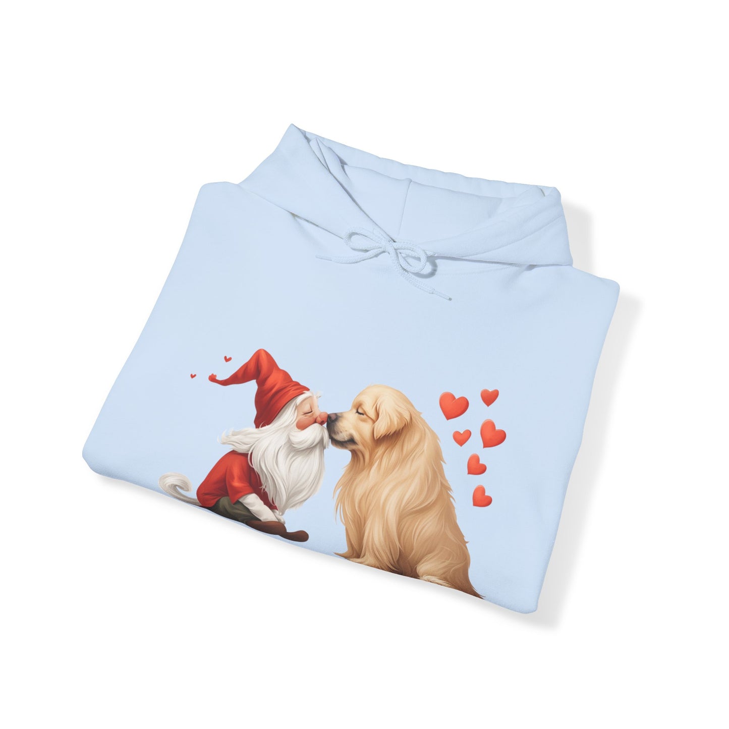 Gnome and Golden Retriever Nose-to-Nose Hoodie - Cozy Companionship!