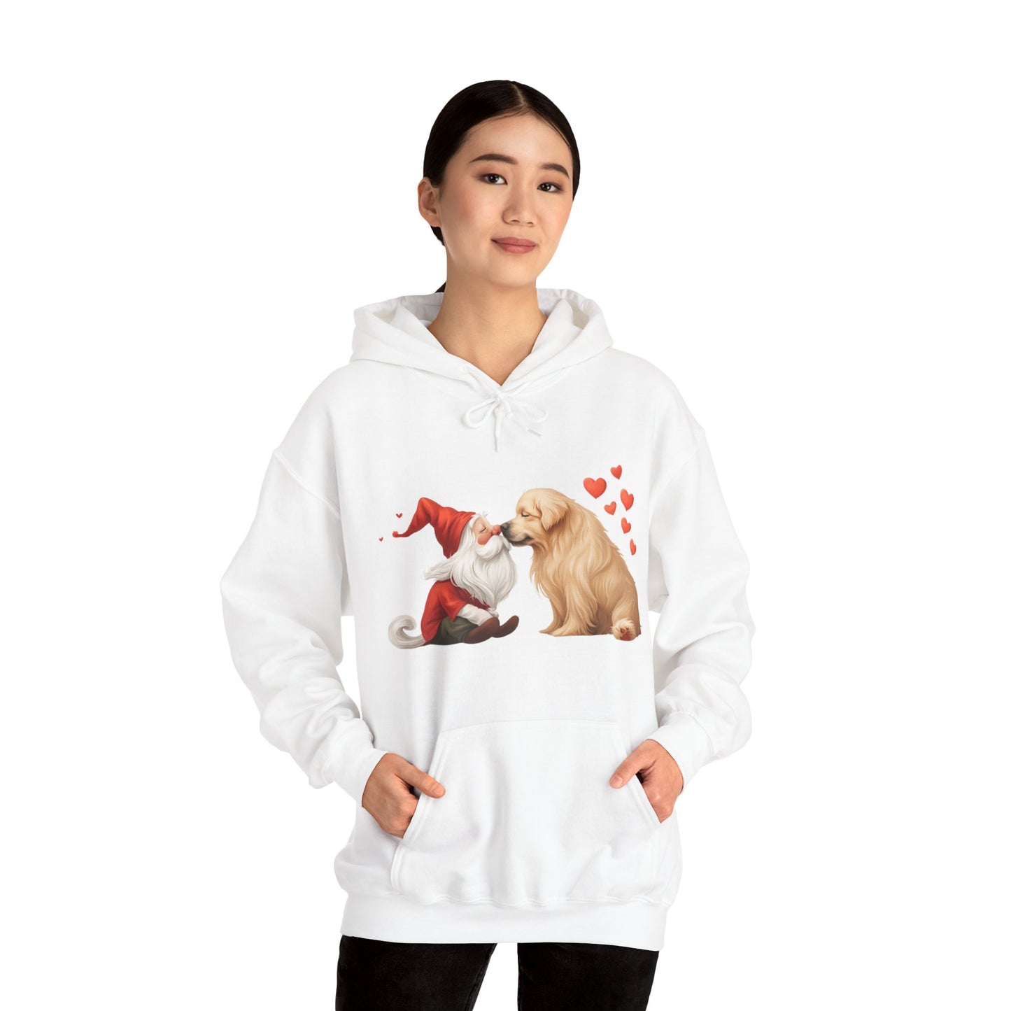 Gnome and Golden Retriever Nose-to-Nose Hoodie - Cozy Companionship!