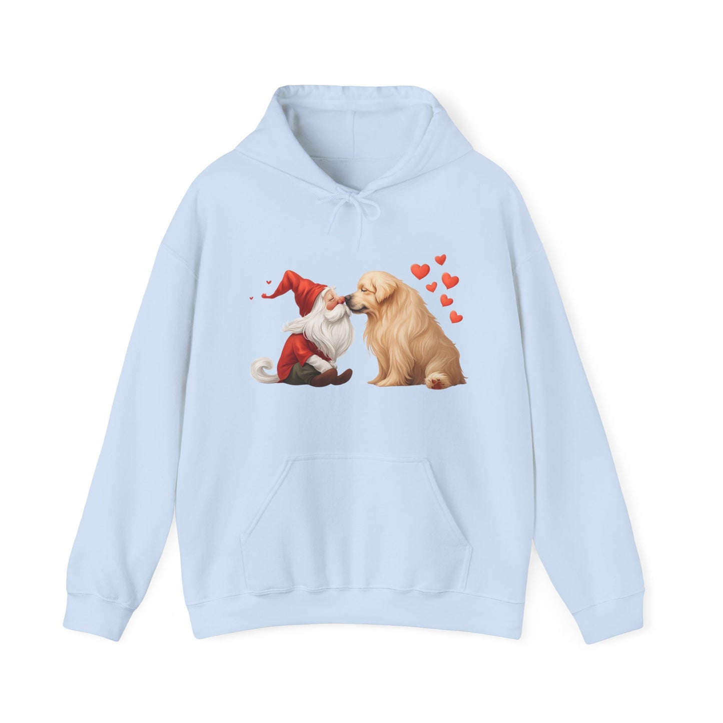 Gnome and Golden Retriever Nose-to-Nose Hoodie - Cozy Companionship!