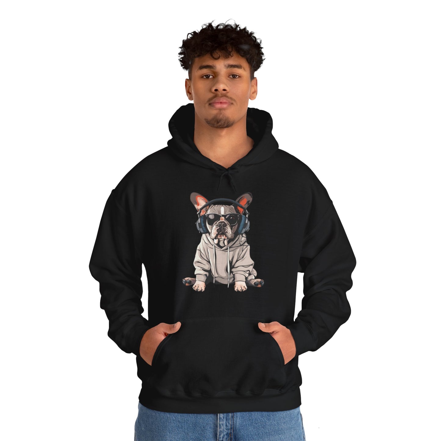 French Bulldogs know how to rock the hoodie game! Unisex Heavy Blend™ Hooded Sweatshirt