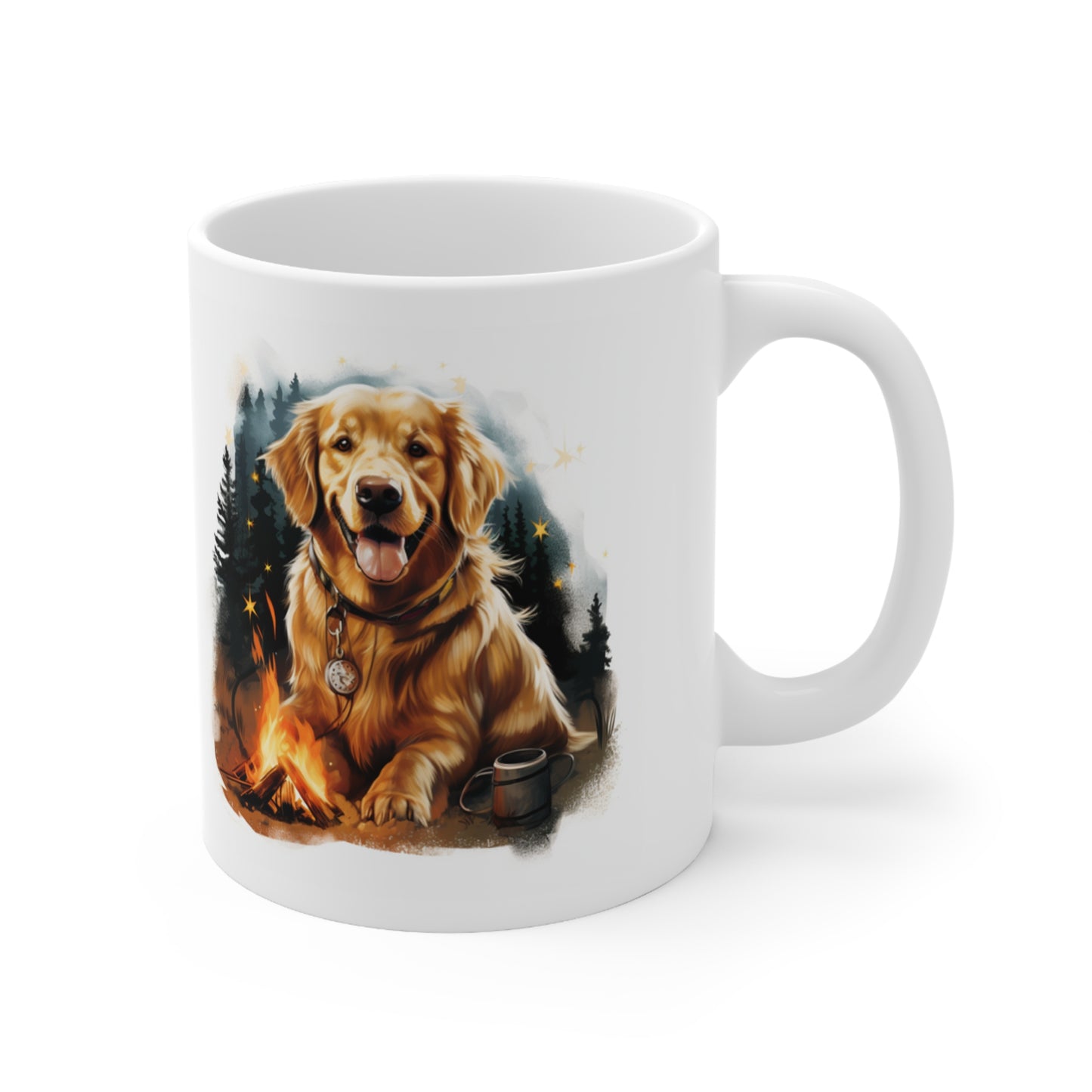 "Campfire Companion" Golden Retriever Coffee Mug