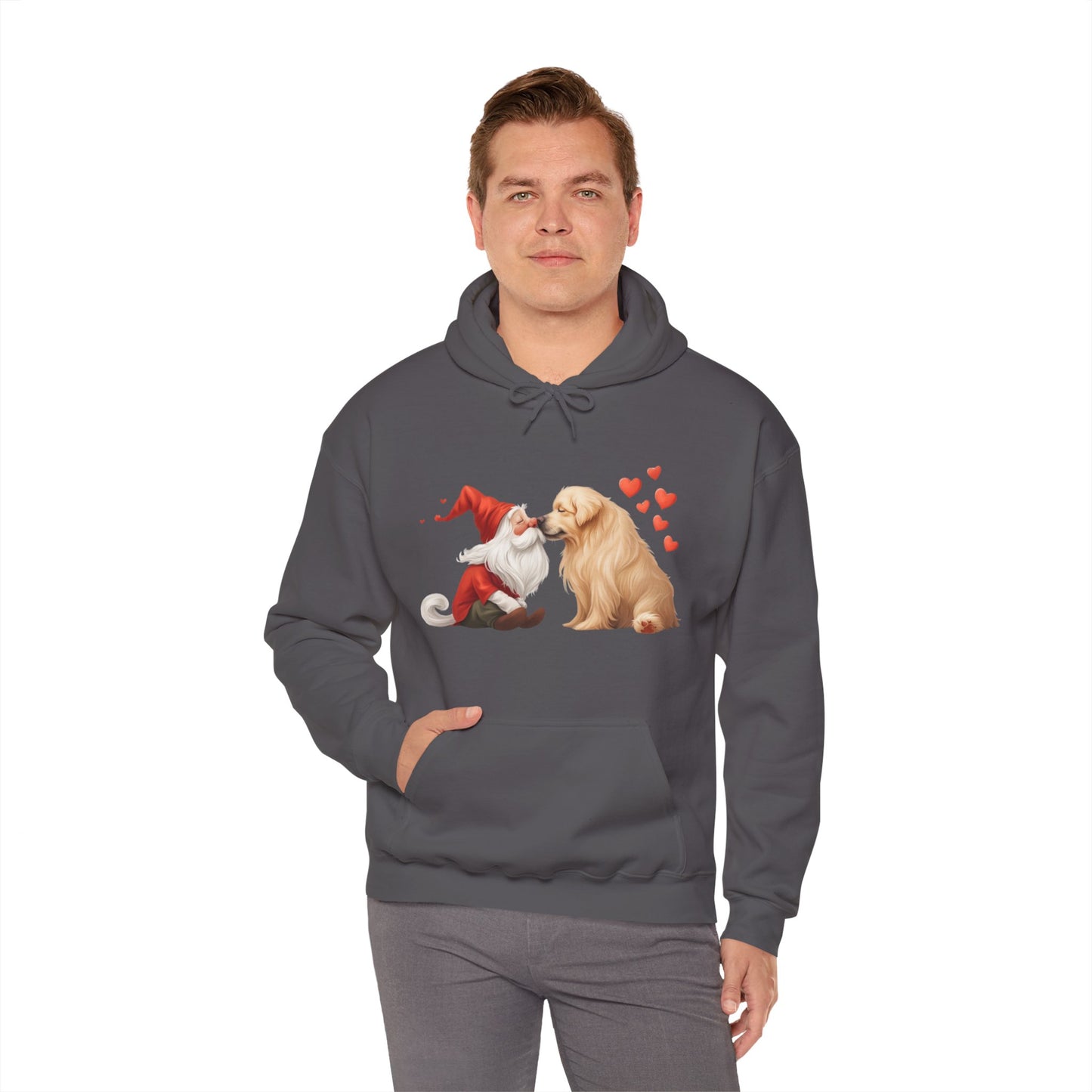 Gnome and Golden Retriever Nose-to-Nose Hoodie - Cozy Companionship!