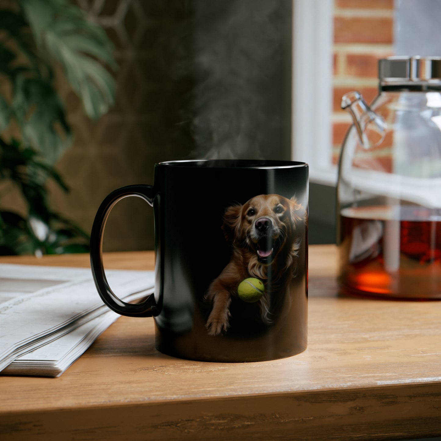 Unleash the Fetch and Fuel Your Day: The Golden Retriever Tennis Toss Mug