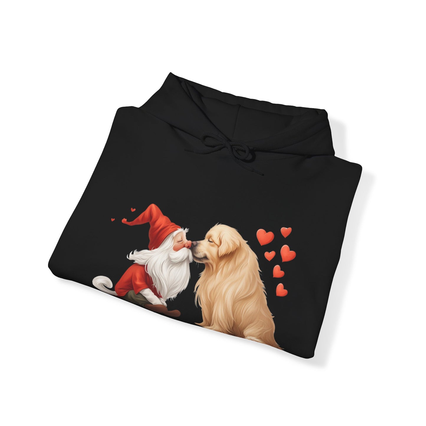 Gnome and Golden Retriever Nose-to-Nose Hoodie - Cozy Companionship!